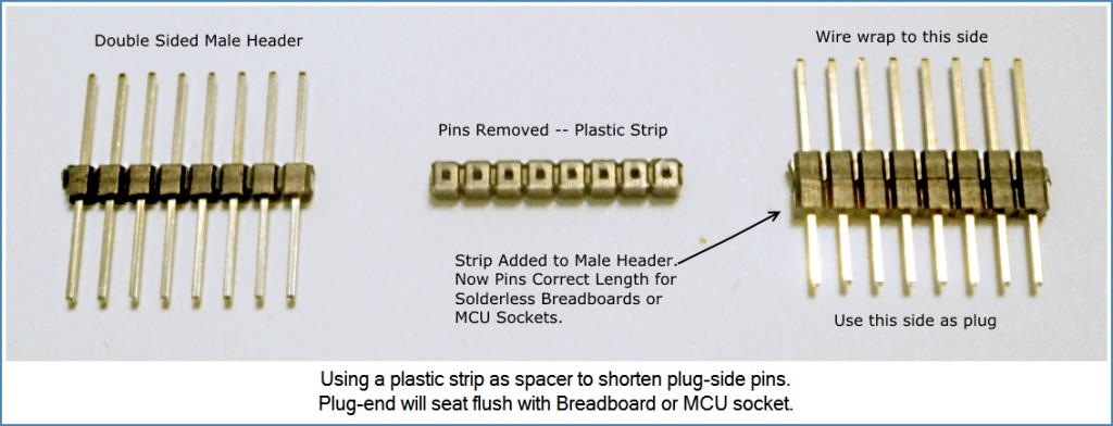Image of Thru-hole Header modified for Custom Cable Use...